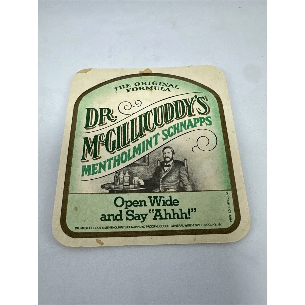 Dr. Mc Gillicuddy's Mentholmint Schnapps CardBoard Coaster Set‎ of 4  Barware